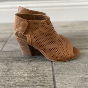 Steve Madden Open Toe Booties - Leather